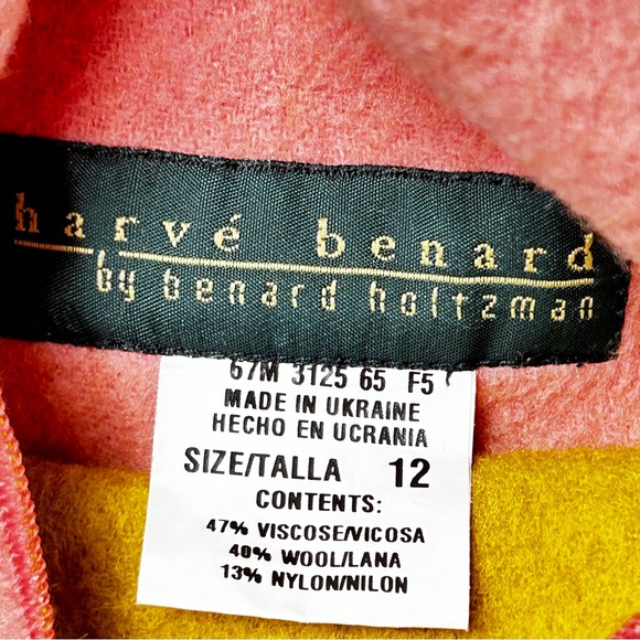 Vintage Bernard Holtzman Harve Bernard Women's Color Block Wool Blend Fleece - Picture 9 of 10